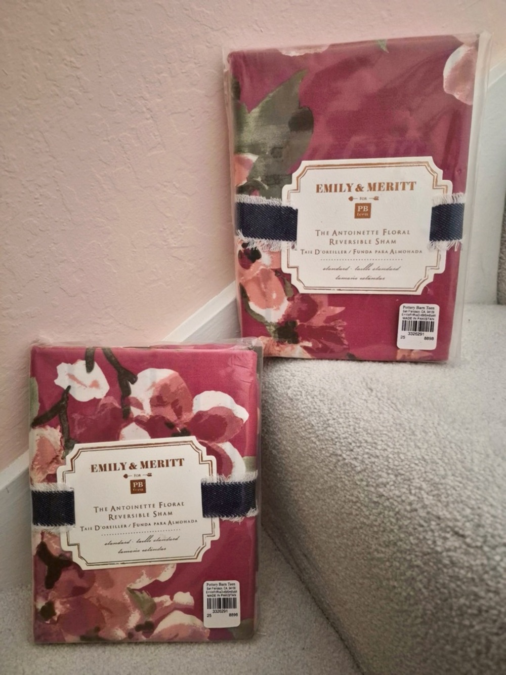 Emily & Meritt Antoinette Floral Reversible Sham - Rose Plum Floral (Set of 2)